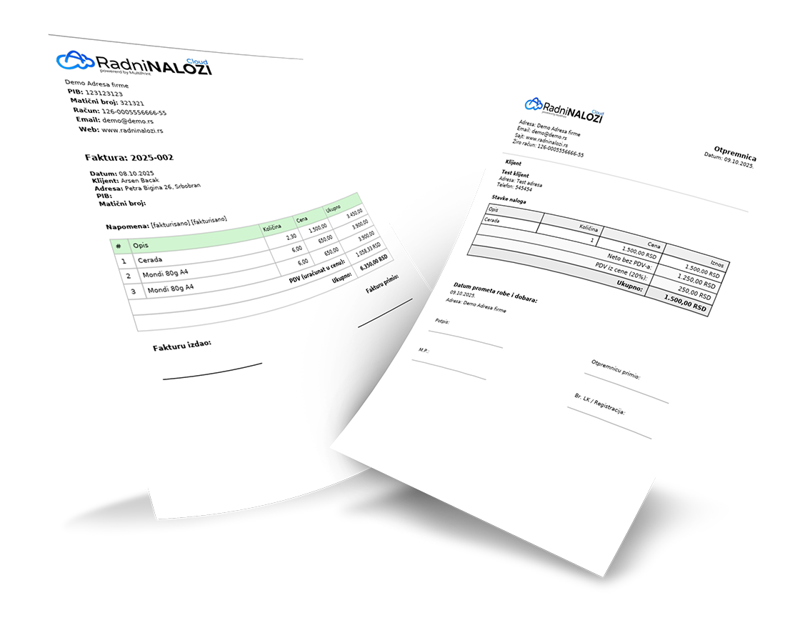 Radni nalozi i otpremnice